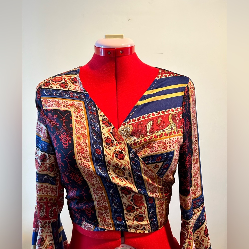 Fabulous Wrap Blouse w/Bell Sleeves